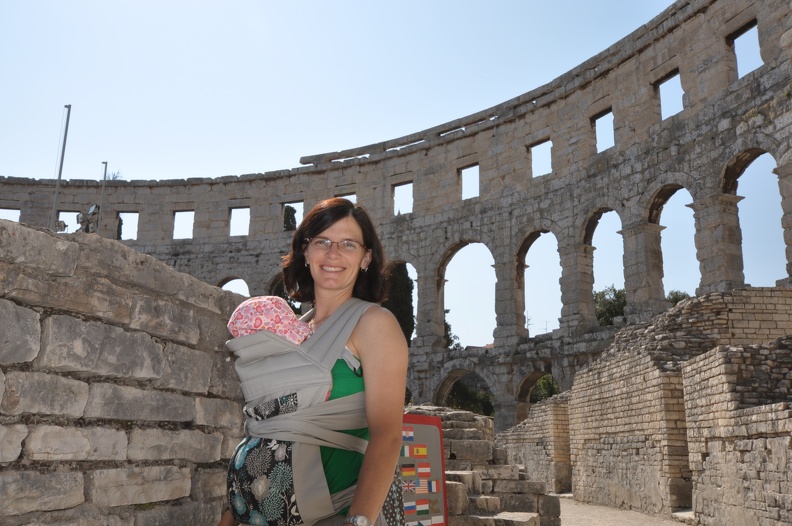 Pula Roman Amphitheatre - Erynn and Greta1.JPG
